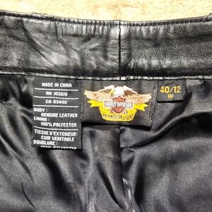 Harley Davidson black leather pants